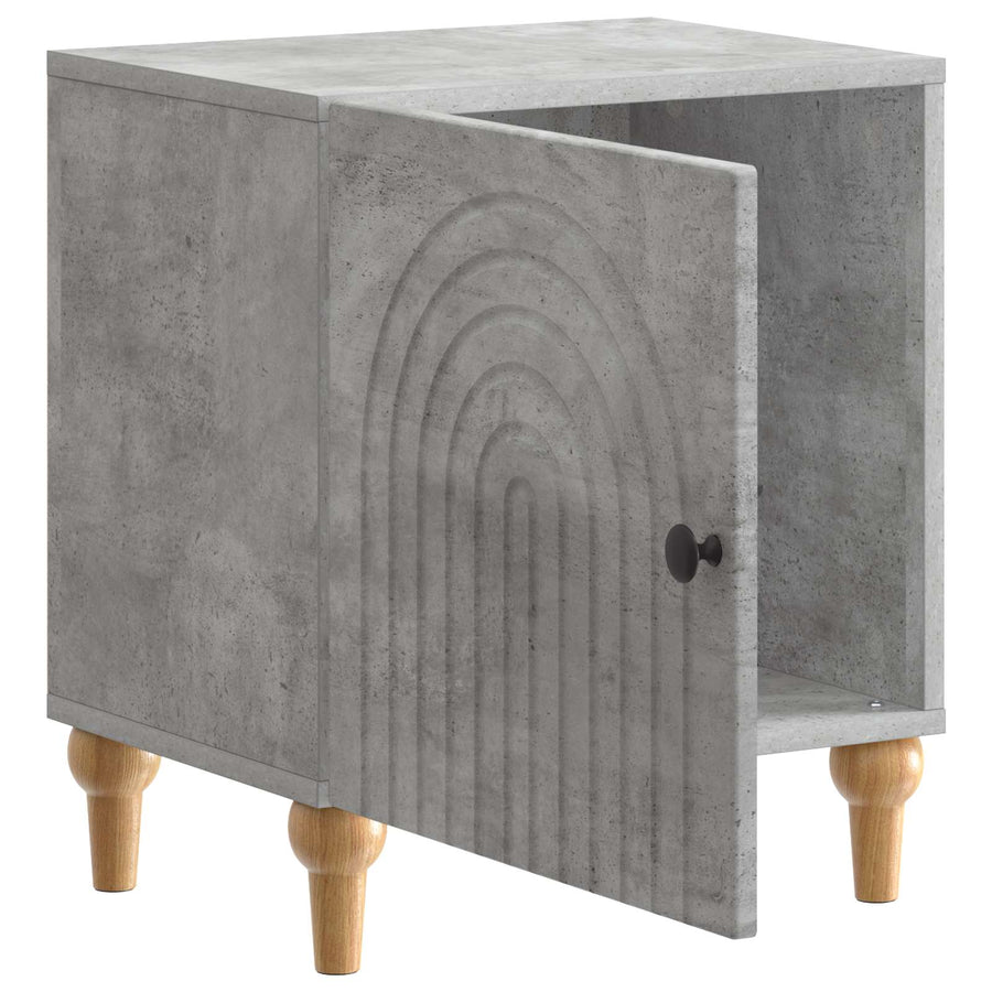 Nachtkastje Betongrijs 43 x 34,5 x 50 cm Bewerkt hout