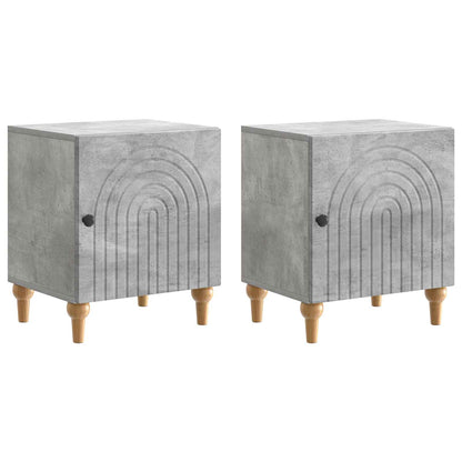 Nachtkastje 2 pcs Betongrijs 43 x 34,5 x 50 cm Bewerkt hout