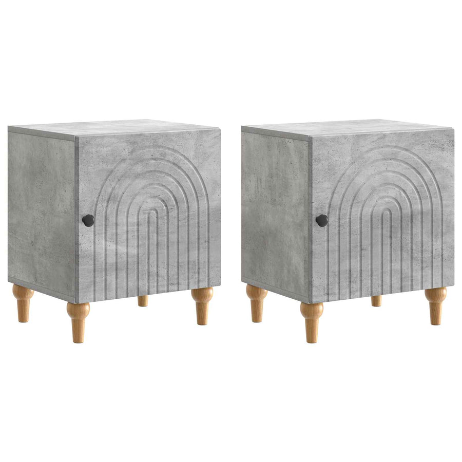Nachtkastje 2 pcs Betongrijs 43 x 34,5 x 50 cm Bewerkt hout