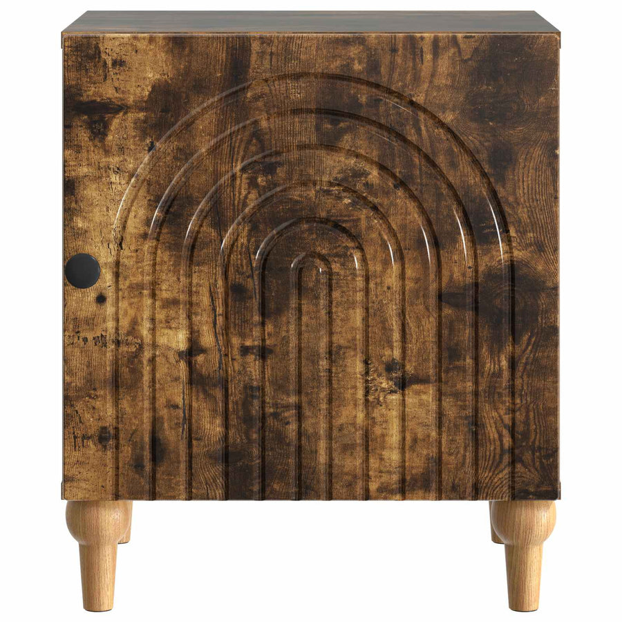 Nachtkastje Gerookt eiken 43 x 34,5 x 50 cm Bewerkt hout