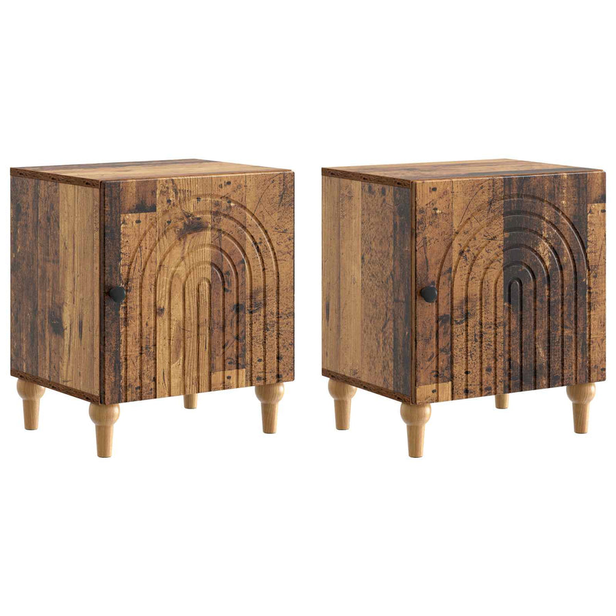 Nachtkastje 2 pcs Oud hout 43 x 34,5 x 50 cm Bewerkt hout