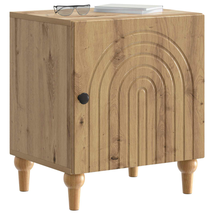 Nachtkastje Artisanaal eiken 43 x 34,5 x 50 cm Bewerkt hout