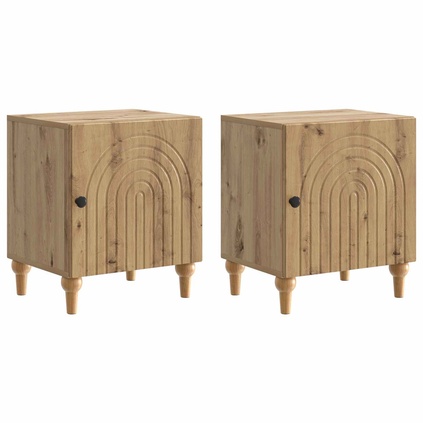 Nachtkastje 2 pcs Artisanaal eiken 43 x 34,5 x 50 cm
