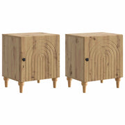 Nachtkastje 2 stuks bewerkt hout 43x34,5x50 cm