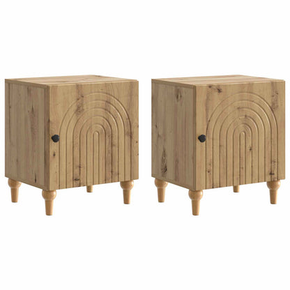 Nachtkastje 2 pcs Artisanaal eiken 43 x 34,5 x 50 cm