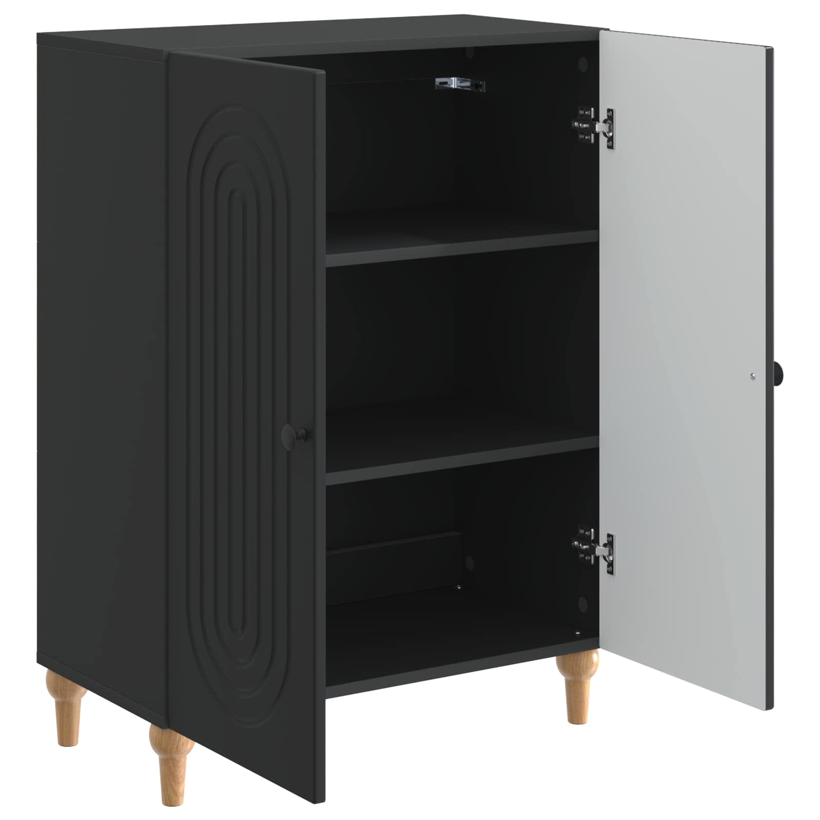 Dressoir Zwart 66 x 34,5 x 90 cm Bewerkt hout