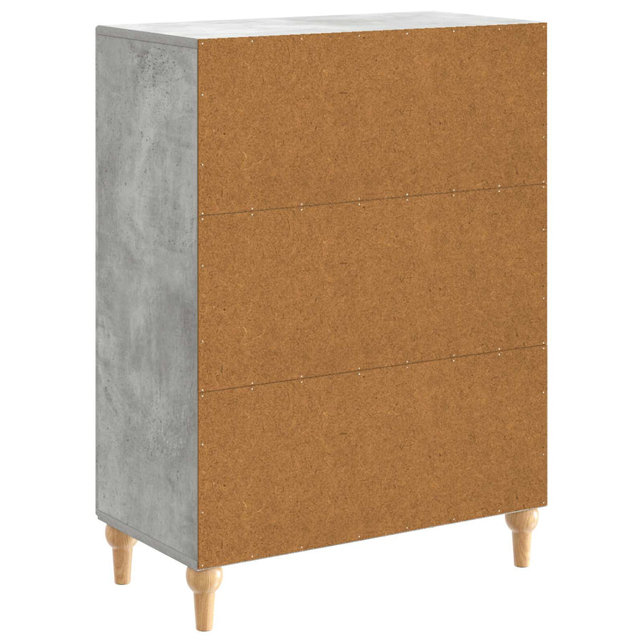 Dressoir Betongrijs 66 x 34,5 x 90 cm Bewerkt hout
