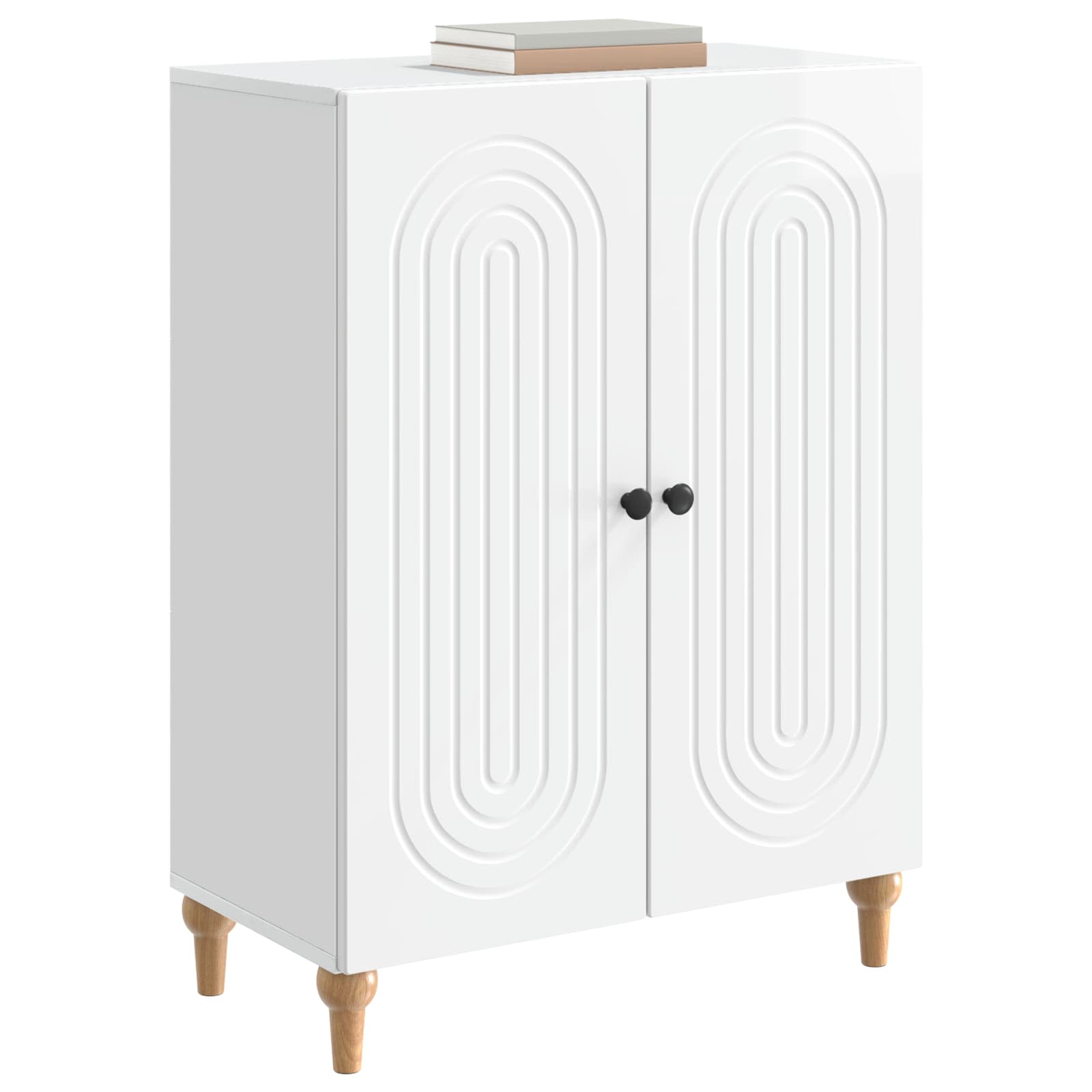 Dressoir Hoogglans Wit 66 x 34,5 x 90 cm Bewerkt hout