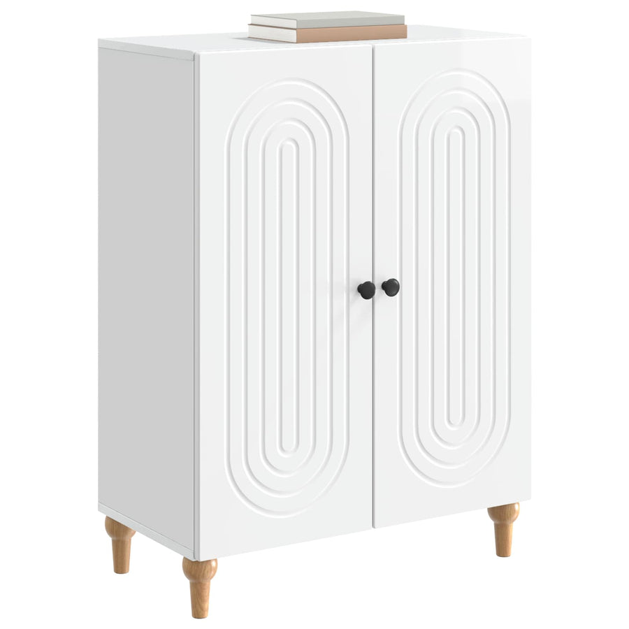 Dressoir Hoogglans Wit 66 x 34,5 x 90 cm Bewerkt hout
