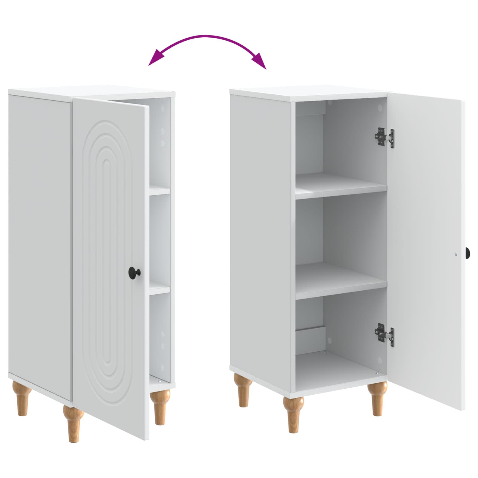 Dressoir Wit 33 x 34,5 x 90 cm Bewerkt hout