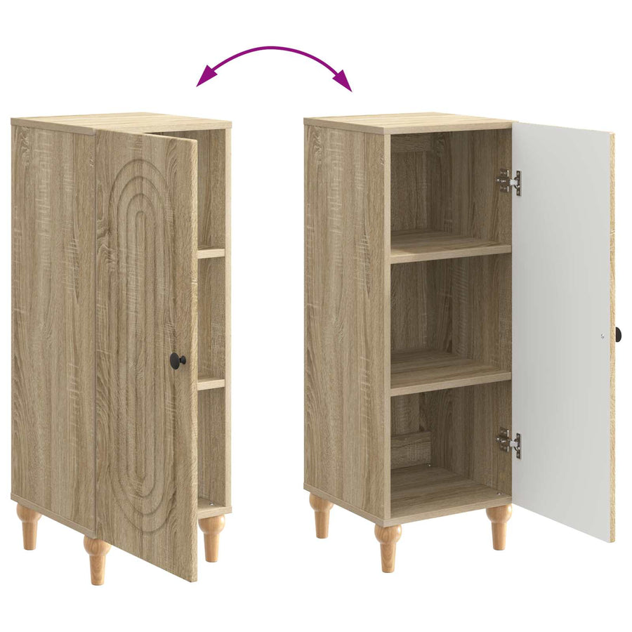Dressoir Sonoma Eiken 33 x 34,5 x 90 cm Bewerkt hout