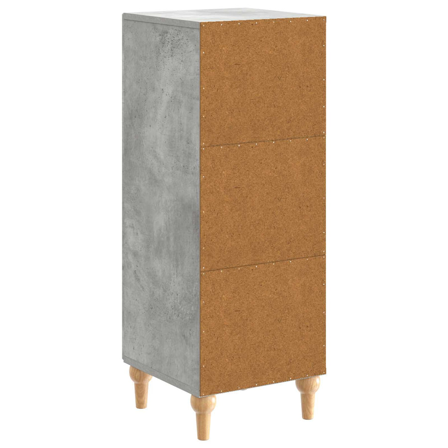 Dressoir Betongrijs 33 x 34,5 x 90 cm Bewerkt hout