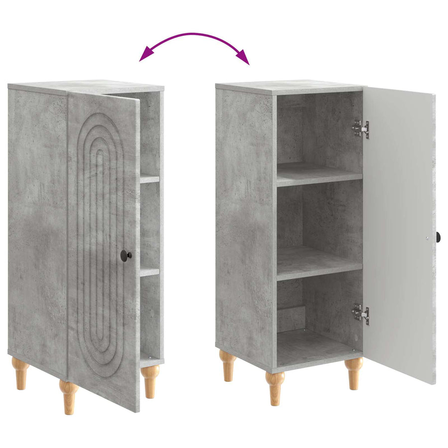 Dressoir Betongrijs 33 x 34,5 x 90 cm Bewerkt hout