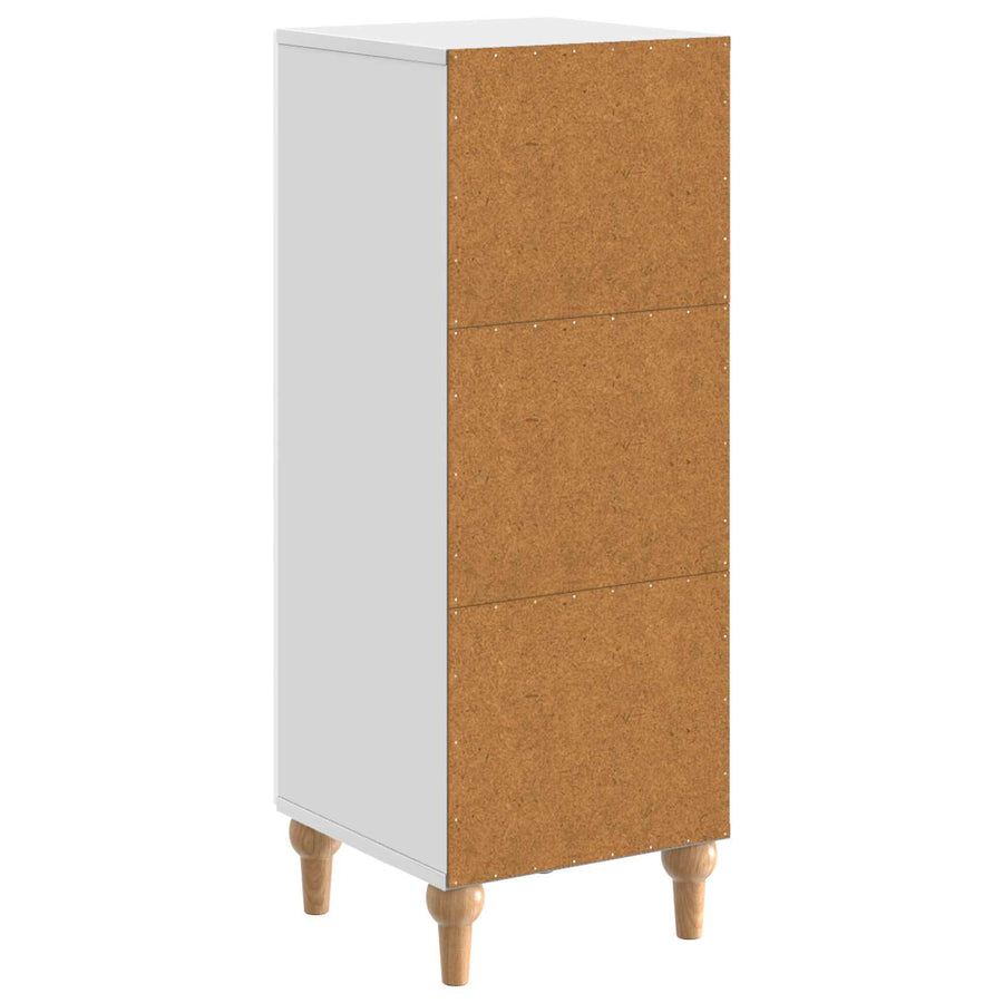 Dressoir Hoogglans Wit 33 x 34,5 x 90 cm Bewerkt hout