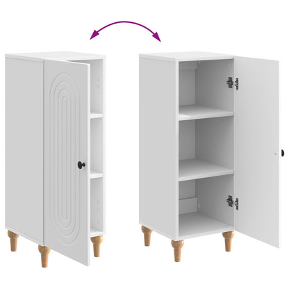Dressoir Hoogglans Wit 33 x 34,5 x 90 cm Bewerkt hout