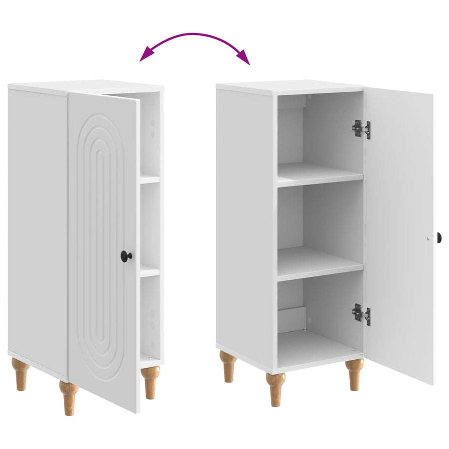 Dressoir Hoogglans Wit 33 x 34,5 x 90 cm Bewerkt hout