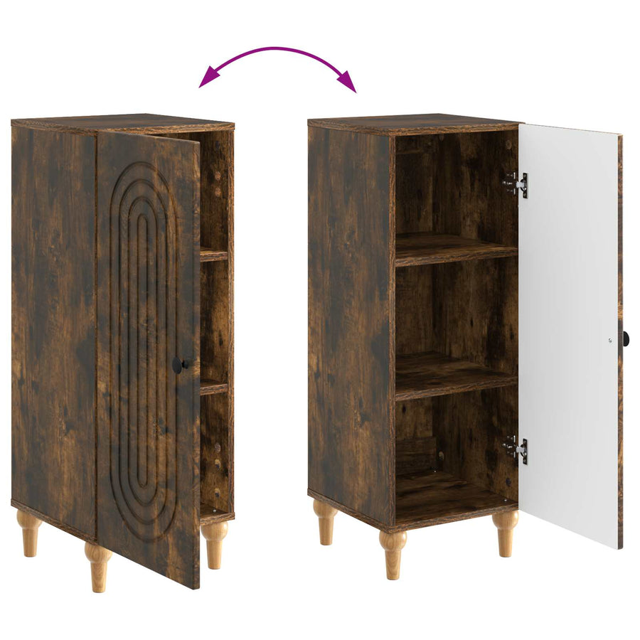 Dressoir Gerookt eiken 33 x 34,5 x 90 cm Bewerkt hout