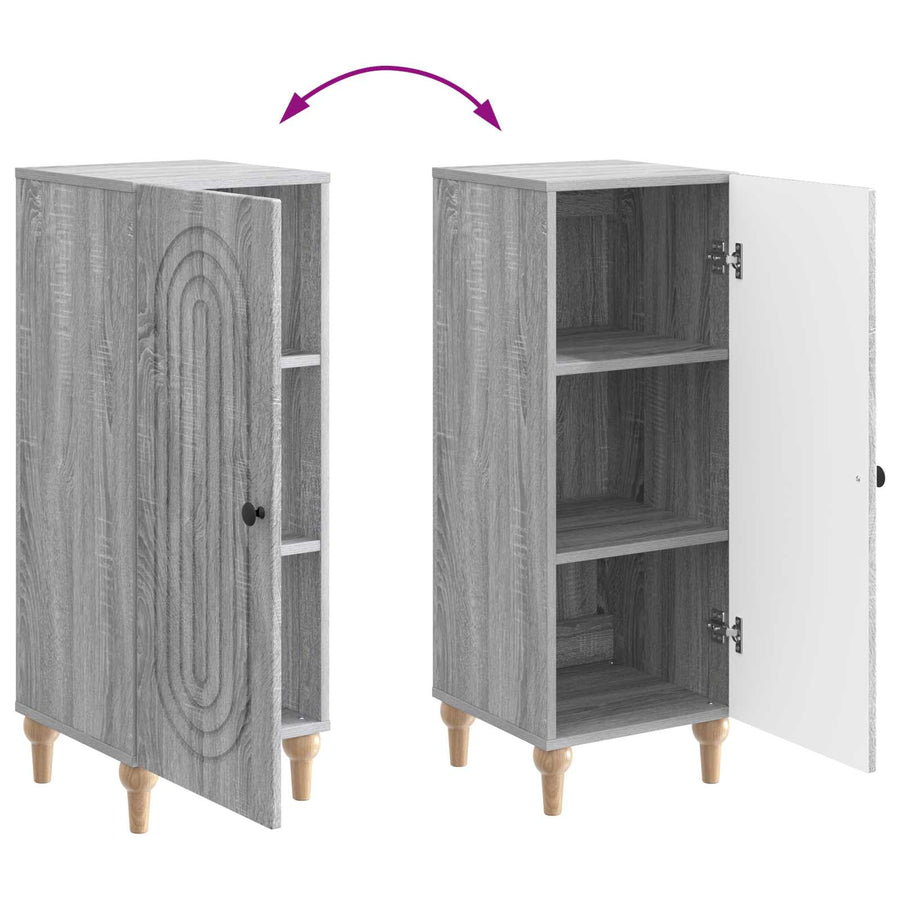 Dressoir Grijs sonoma 33 x 34,5 x 90 cm Bewerkt hout