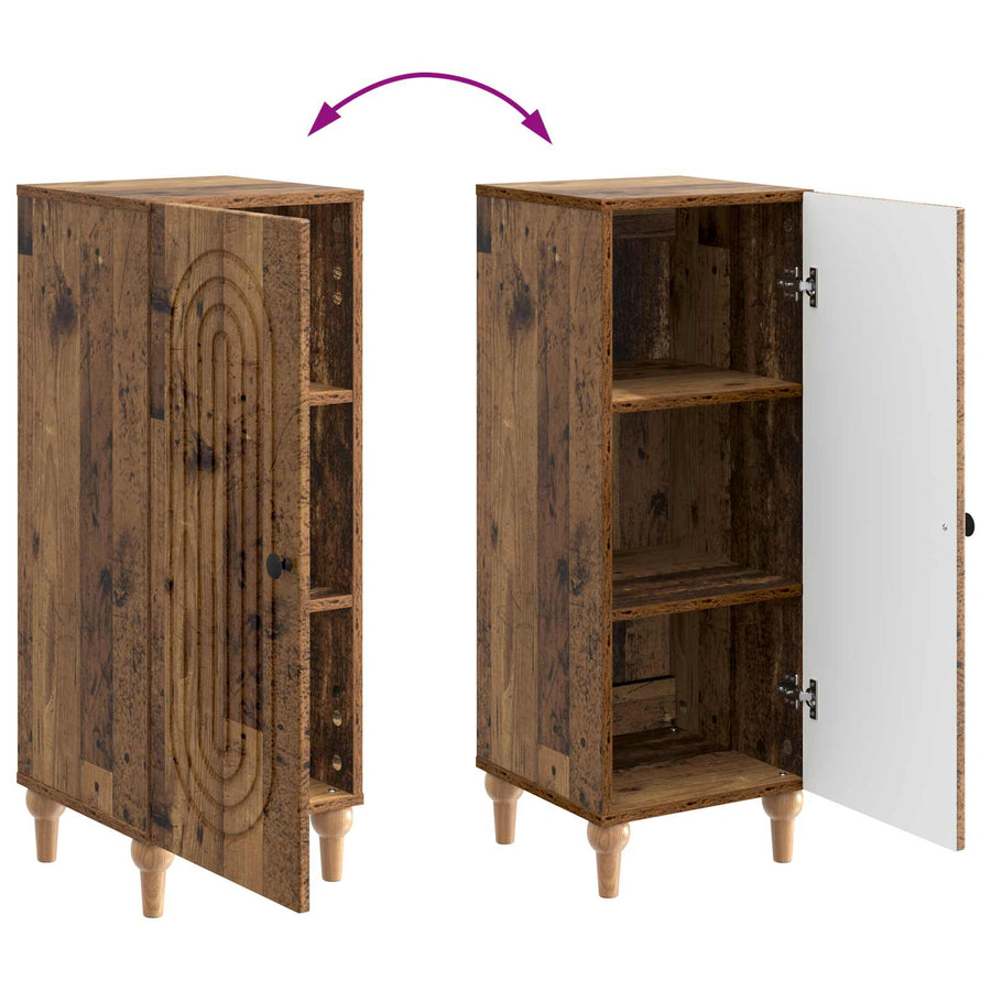 Dressoir Oud hout 33 x 34,5 x 90 cm Bewerkt hout