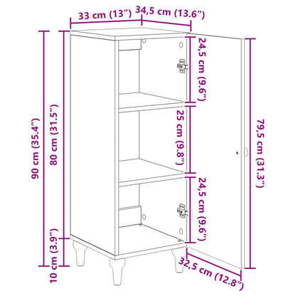 Dressoir Oud hout 33 x 34,5 x 90 cm Bewerkt hout