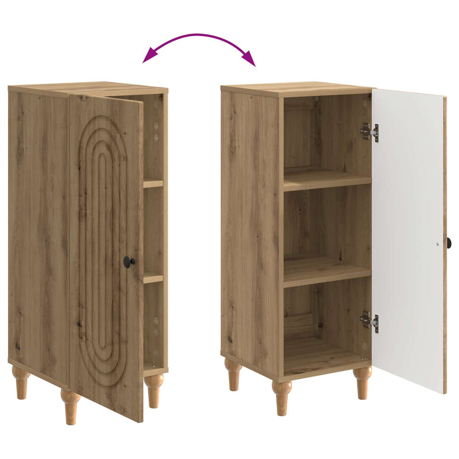 Dressoir Artisanaal eiken 33 x 34,5 x 90 cm Bewerkt hout