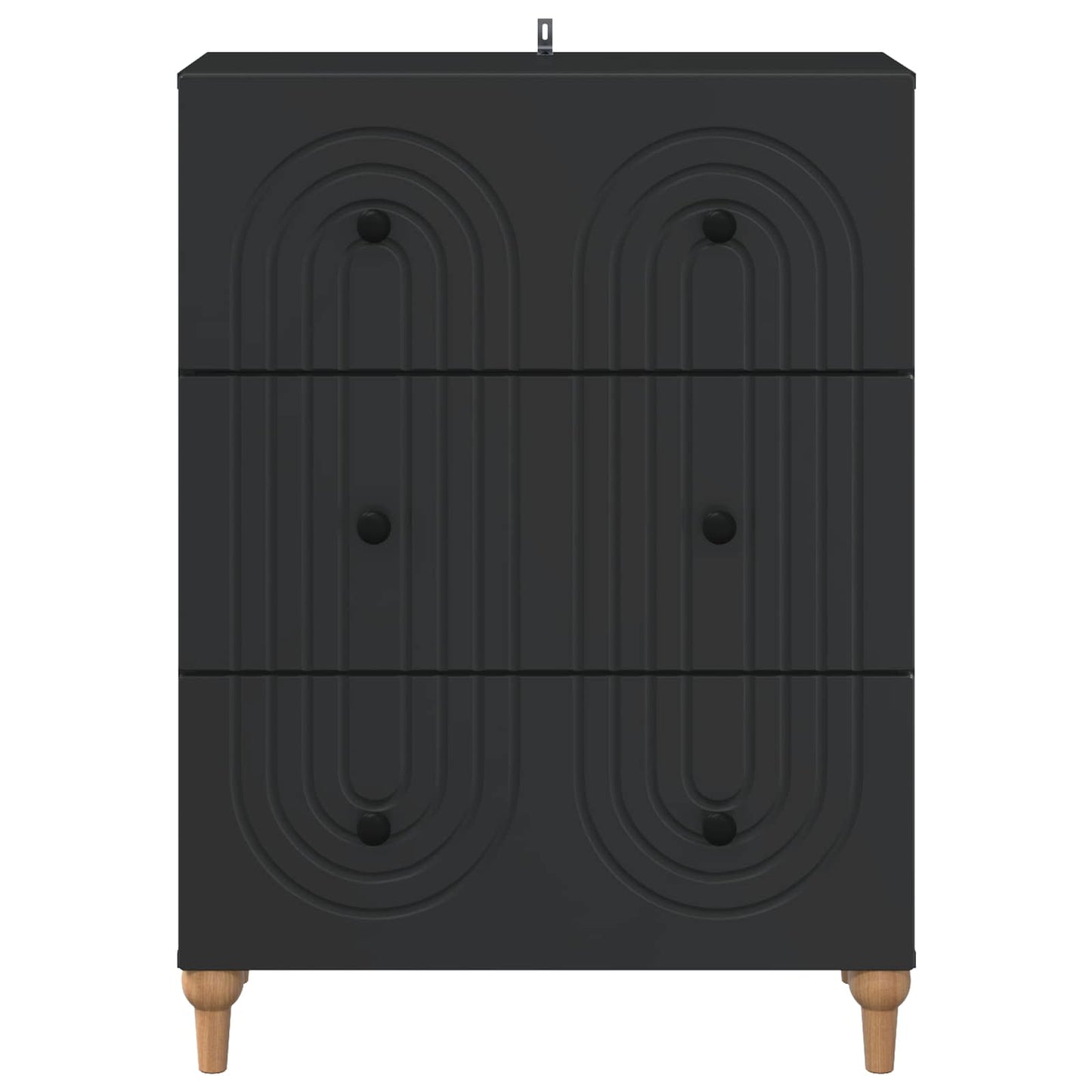 Ladenkast Zwart 66 x 34,5 x 90 cm Bewerkt hout