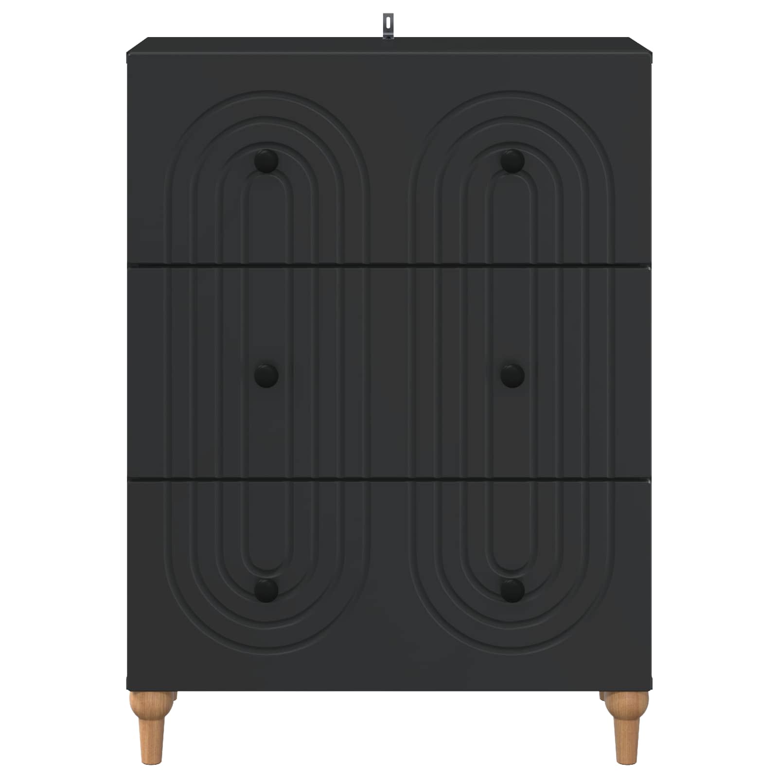Ladenkast Zwart 66 x 34,5 x 90 cm Bewerkt hout