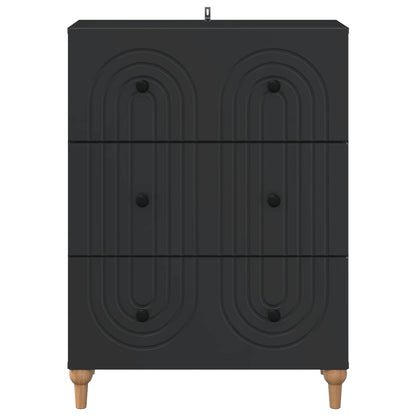 Ladenkast Zwart 66 x 34,5 x 90 cm Bewerkt hout