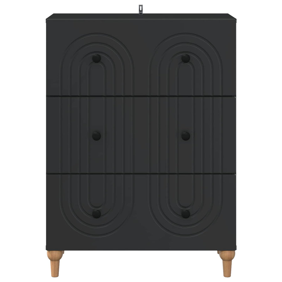 Ladenkast Zwart 66 x 34,5 x 90 cm Bewerkt hout