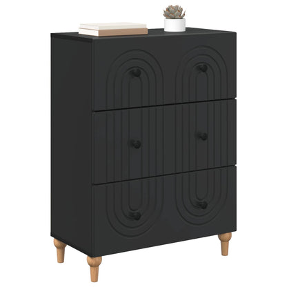 Ladenkast Zwart 66 x 34,5 x 90 cm Bewerkt hout