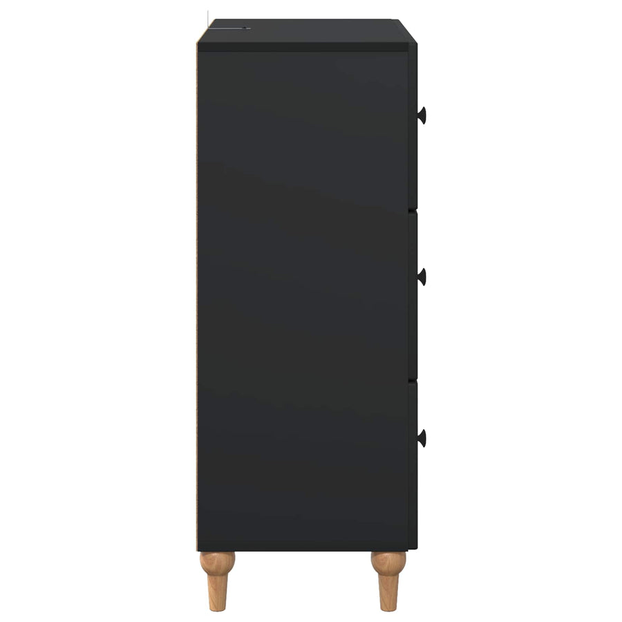 Ladenkast Zwart 66 x 34,5 x 90 cm Bewerkt hout