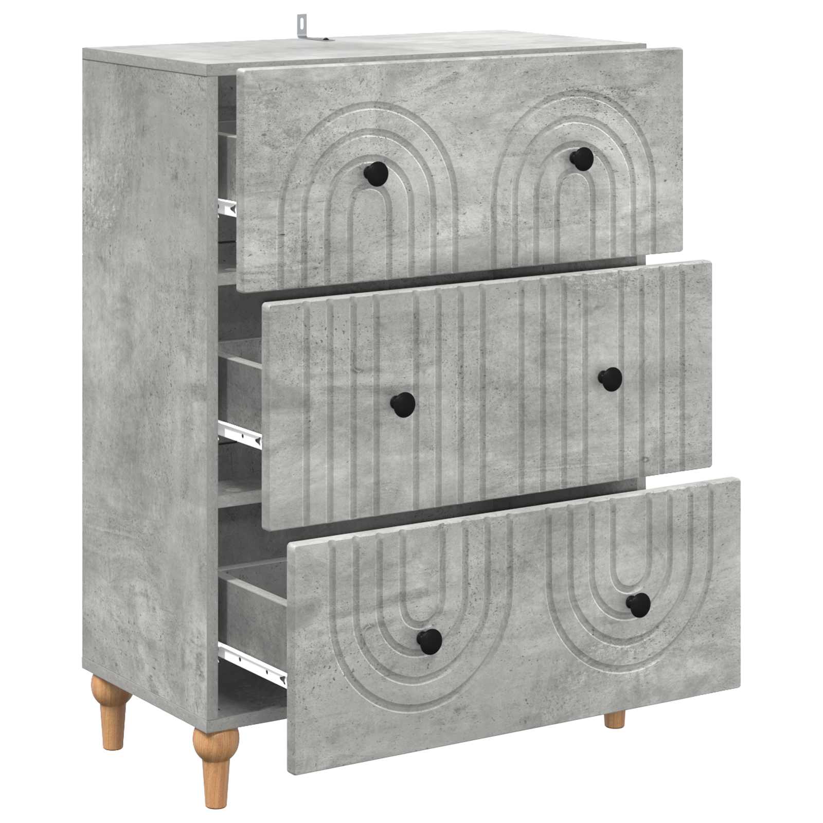 Ladenkast Betongrijs 66 x 34,5 x 90 cm Bewerkt hout