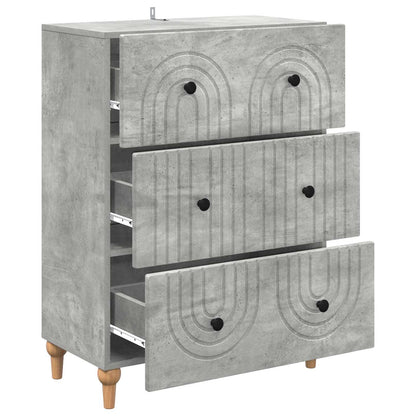 Ladenkast Betongrijs 66 x 34,5 x 90 cm Bewerkt hout