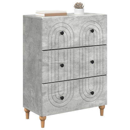 Ladenkast Betongrijs 66 x 34,5 x 90 cm Bewerkt hout