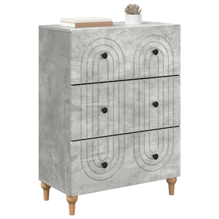Ladenkast Betongrijs 66 x 34,5 x 90 cm Bewerkt hout