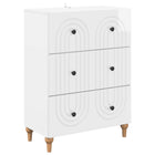 Ladekast 66x34,5x90 cm hoogglans wit bewerkt hout