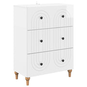 Ladekast 66x34,5x90 cm hoogglans wit bewerkt hout