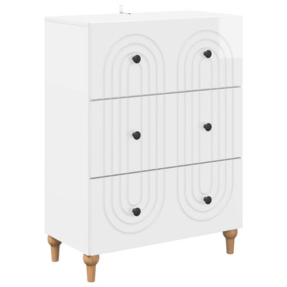 Ladenkast Hoogglans Wit 66 x 34,5 x 90 cm Bewerkt hout