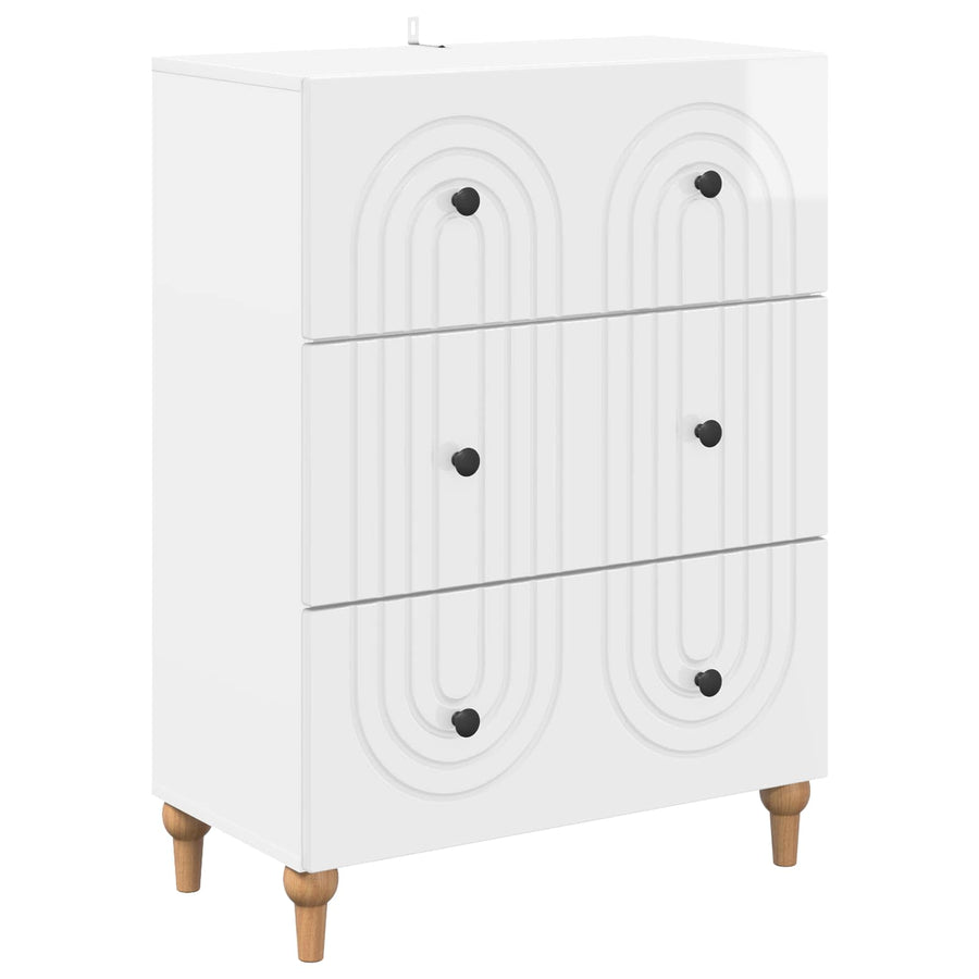 Ladenkast Hoogglans Wit 66 x 34,5 x 90 cm Bewerkt hout