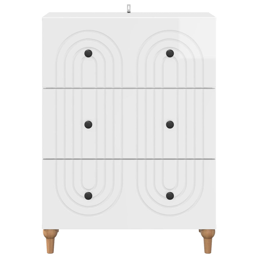 Ladenkast Hoogglans Wit 66 x 34,5 x 90 cm Bewerkt hout