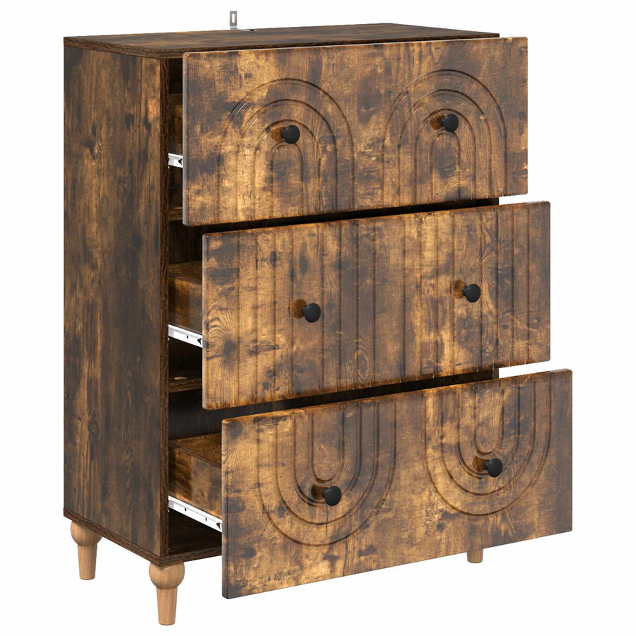 Ladenkast Gerookt eiken 66 x 34,5 x 90 cm Bewerkt hout