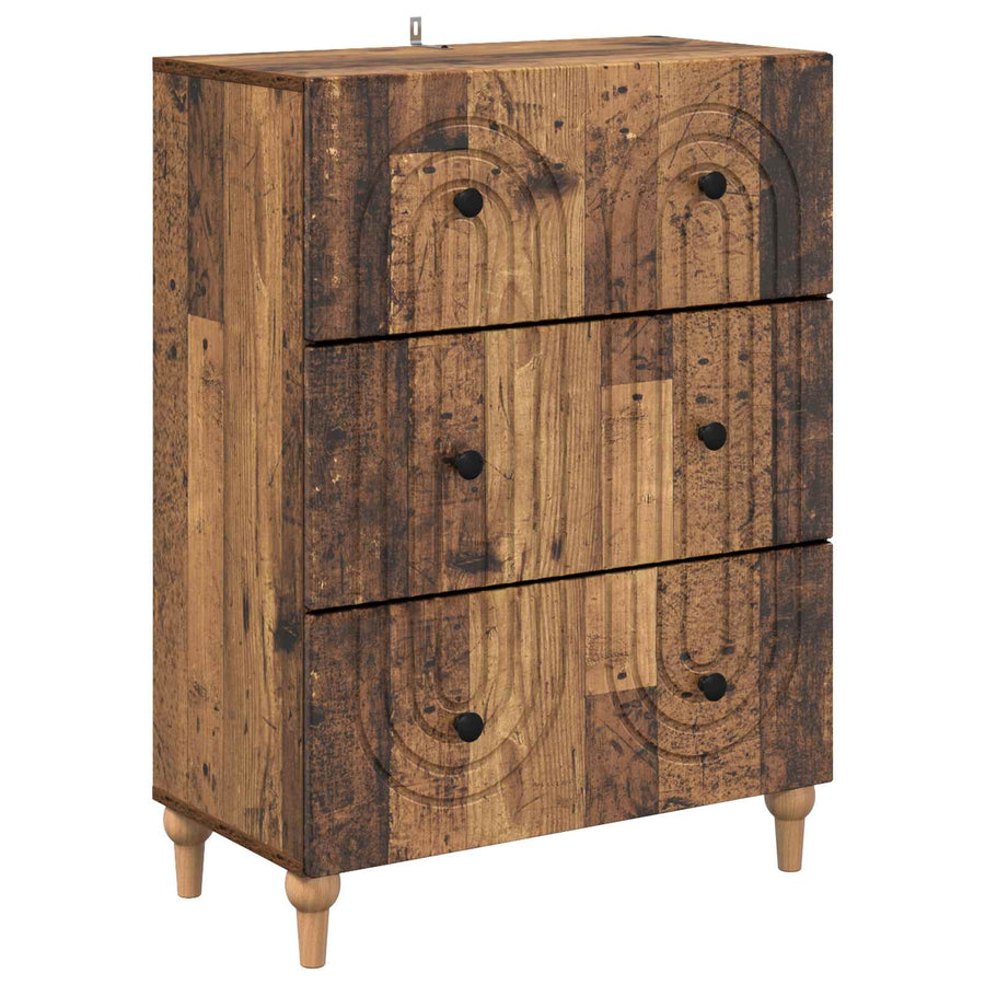 Ladenkast Oud hout 66 x 34,5 x 90 cm Bewerkt hout