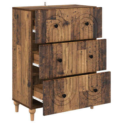 Ladenkast Oud hout 66 x 34,5 x 90 cm Bewerkt hout
