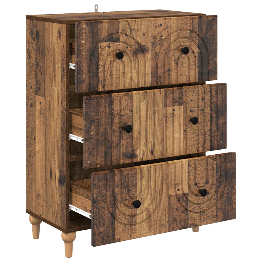 Ladenkast Oud hout 66 x 34,5 x 90 cm Bewerkt hout
