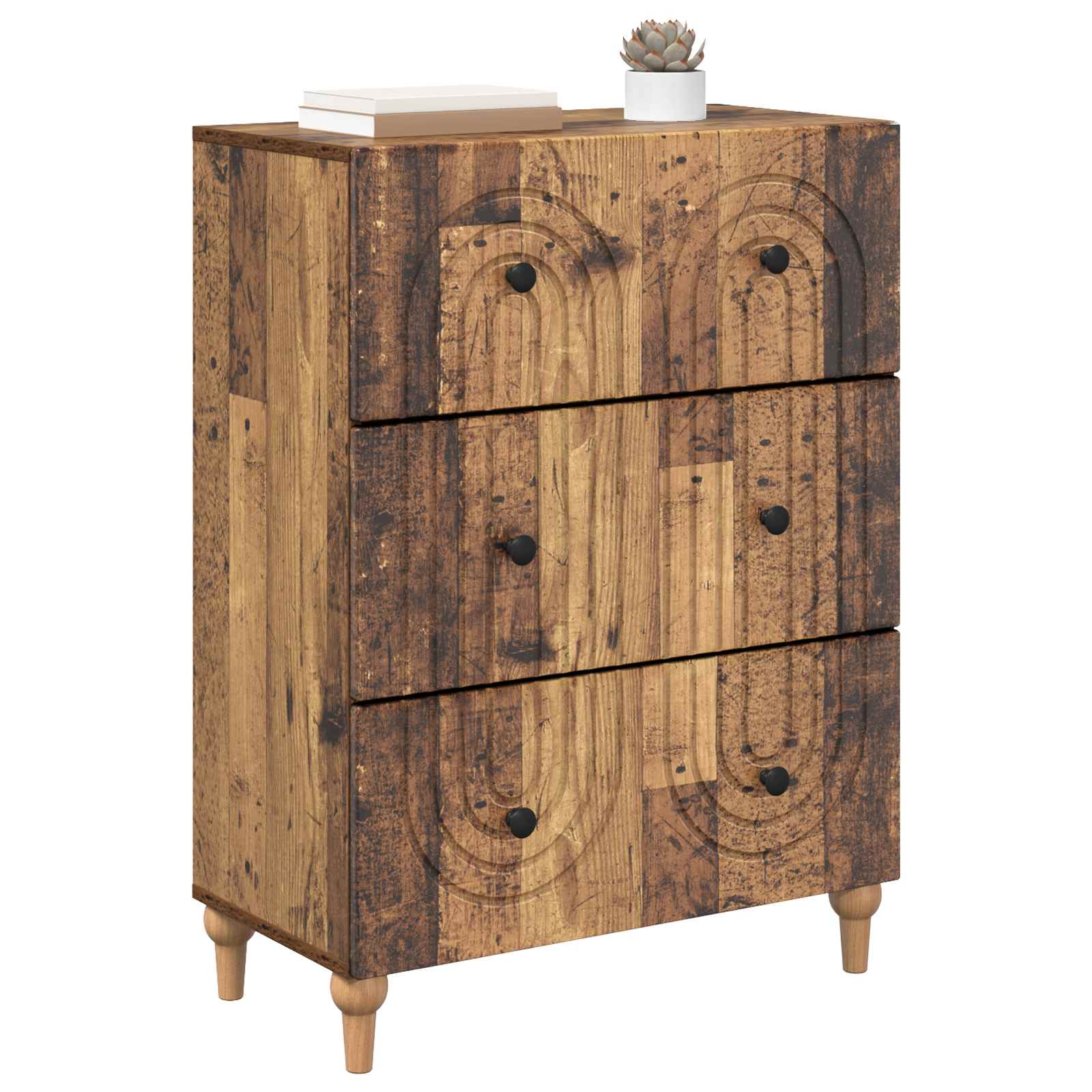 Ladenkast Oud hout 66 x 34,5 x 90 cm Bewerkt hout