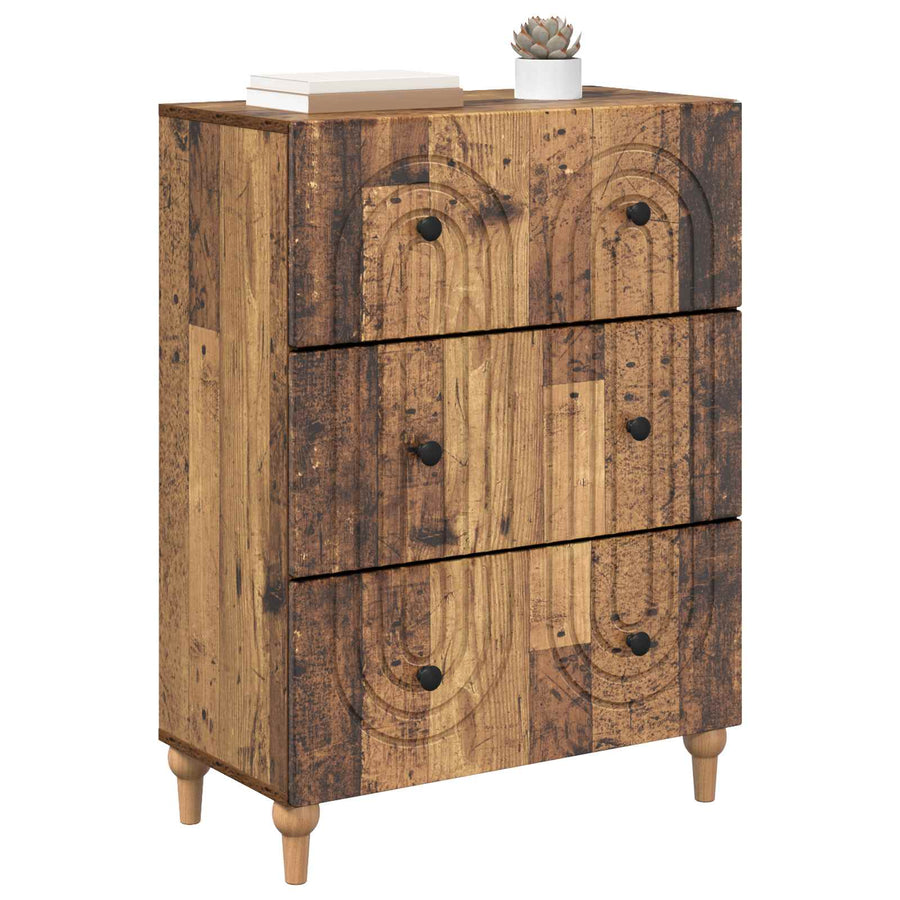 Ladenkast Oud hout 66 x 34,5 x 90 cm Bewerkt hout