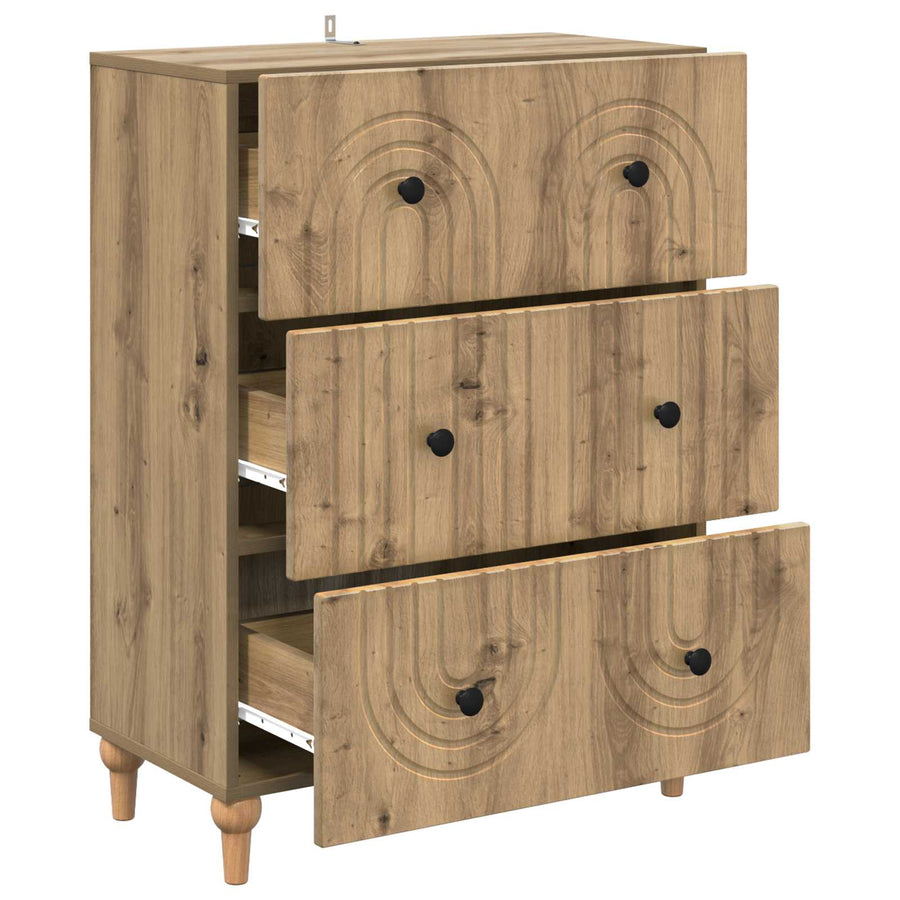 Ladenkast Artisanaal eiken 66 x 34,5 x 90 cm Bewerkt hout