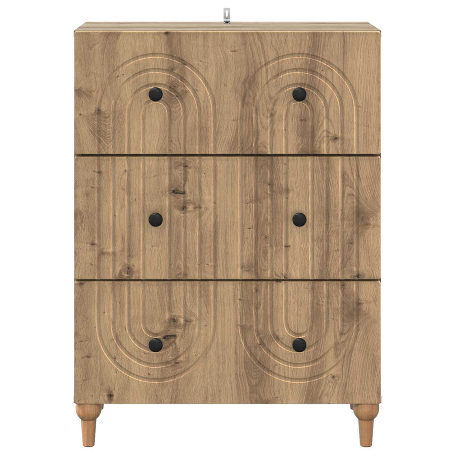Ladenkast Artisanaal eiken 66 x 34,5 x 90 cm Bewerkt hout