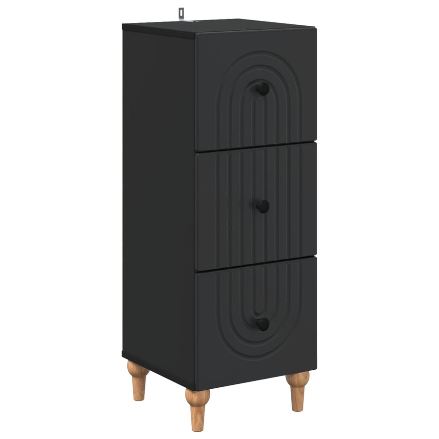 Ladenkast Zwart 33 x 34,5 x 90 cm Bewerkt hout