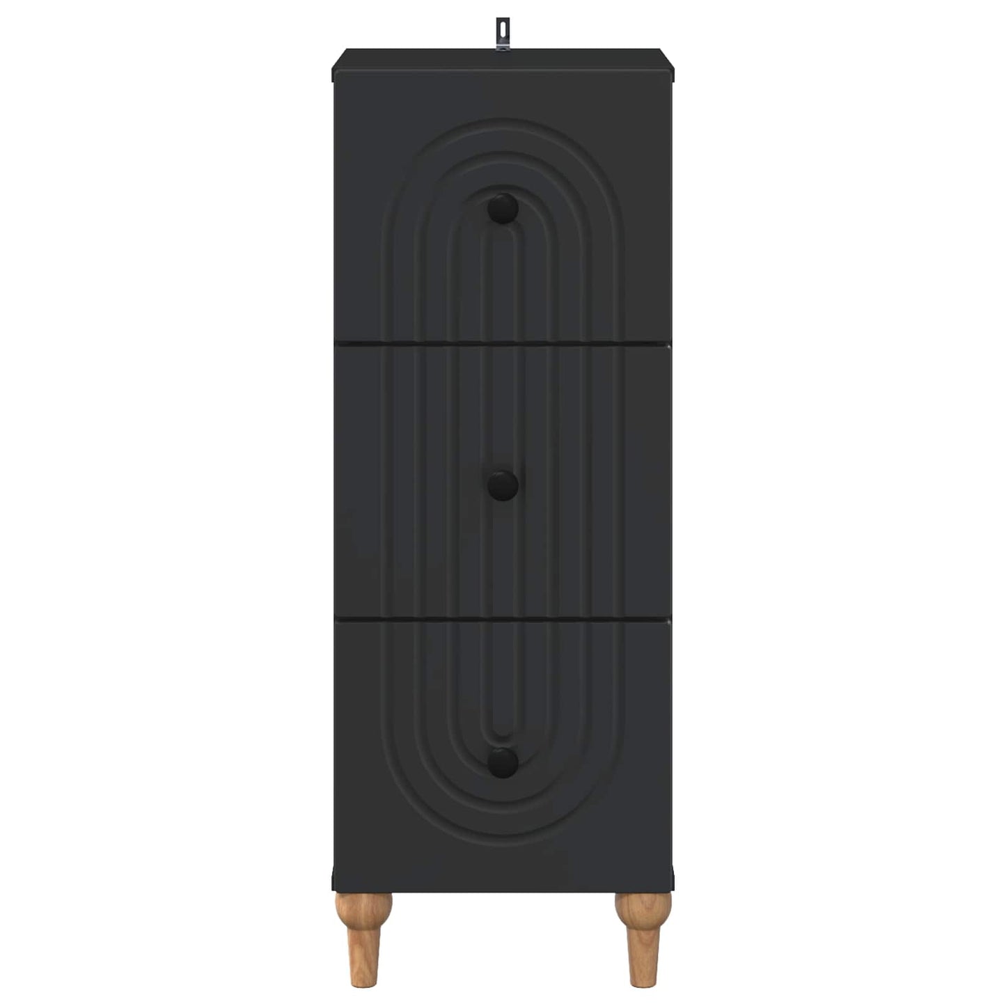 Ladenkast Zwart 33 x 34,5 x 90 cm Bewerkt hout
